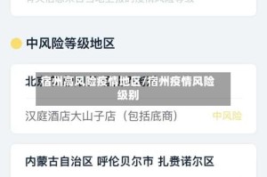 宿州高风险疫情地区/宿州疫情风险级别
