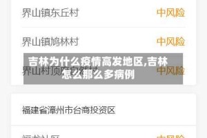 吉林为什么疫情高发地区,吉林怎么那么多病例