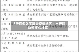 「行程多久不算去疫情地区」〃行程轨迹多久才算