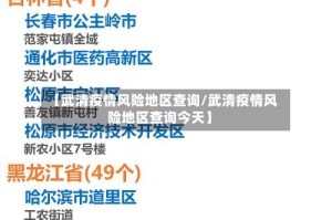 【武清疫情风险地区查询/武清疫情风险地区查询今天】