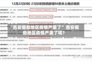 “西安哪些地区疫情严重了” 西安哪些地区疫情严重了呢？