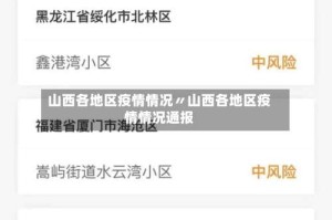 山西各地区疫情情况〃山西各地区疫情情况通报