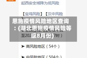 恩施疫情风险地区查询︰(湖北恩施疫情风险等级8月份)