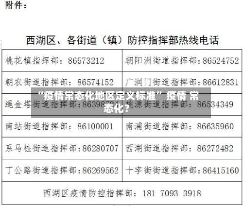 “疫情常态化地区定义标准” 疫情 常态化？-第1张图片