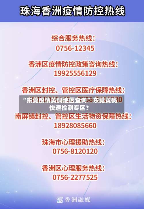 “东莞疫情黄码地区查询” 东莞黄码快速检测专区？-第2张图片