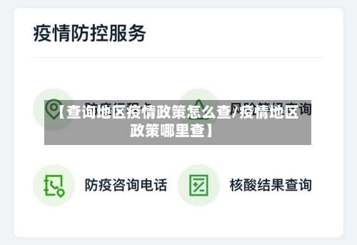 【查询地区疫情政策怎么查/疫情地区政策哪里查】-第1张图片