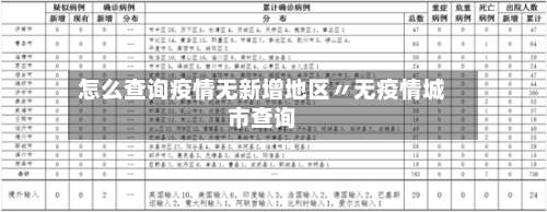 怎么查询疫情无新增地区〃无疫情城市查询-第2张图片