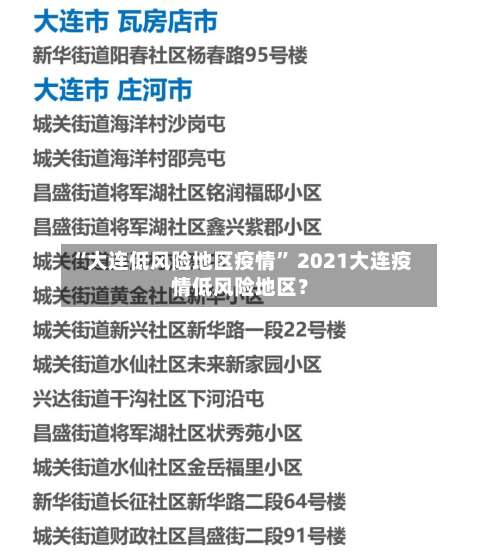 “大连低风险地区疫情” 2021大连疫情低风险地区？-第1张图片