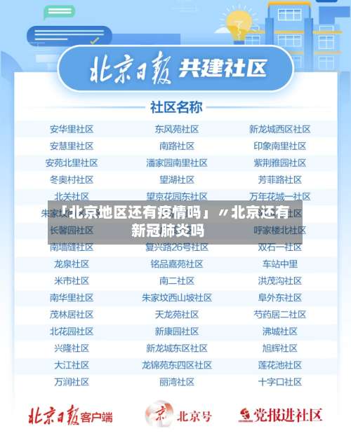 「北京地区还有疫情吗」〃北京还有新冠肺炎吗-第2张图片