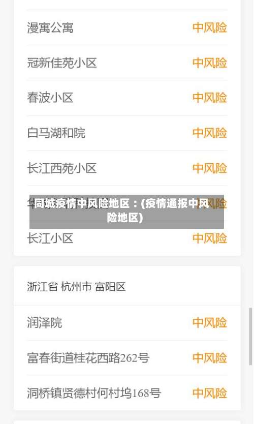 同城疫情中风险地区︰(疫情通报中风险地区)-第1张图片
