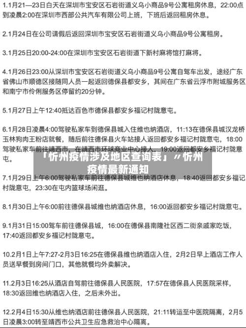 「忻州疫情涉及地区查询表」〃忻州疫情最新通知-第1张图片